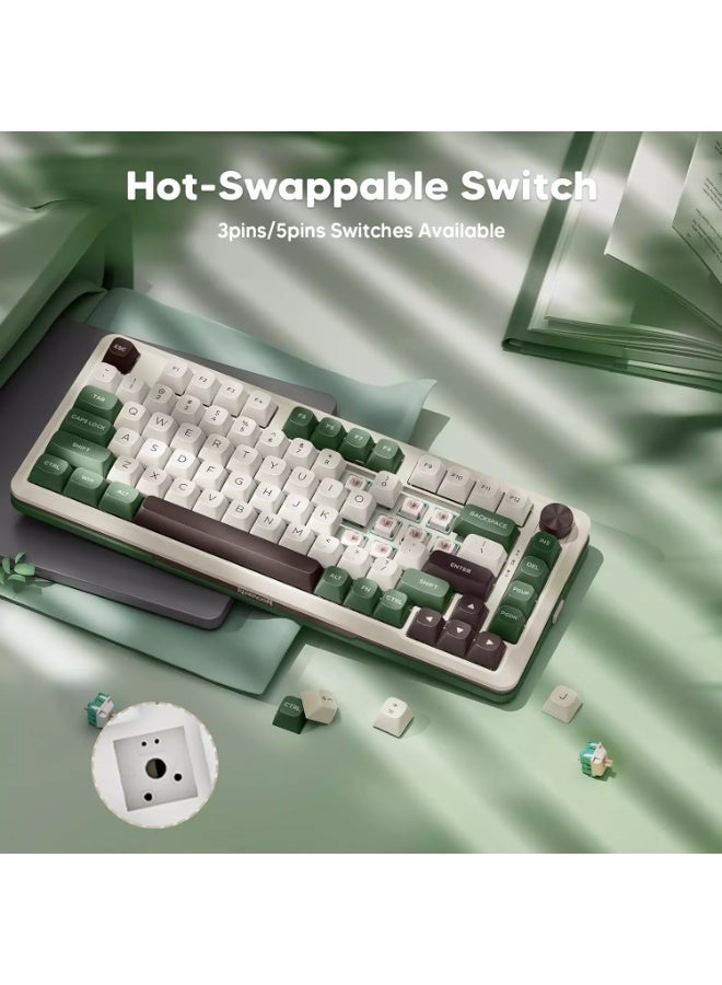 REDRAGON K681CGC Cyrus Pro RGB Mechanical Keyboard – 75% Layout, Tri-Mode Wireless & Wired (Bluetooth / 2.4GHz / USB-C), Gasket Mount, Hot-Swappable Switches, Multi-Function Knob, English Layout Only - Image 3